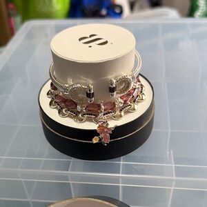 Bomb Party 2025 Halloween Stack. Witch, please. Silver and Pink Charm Bracelet